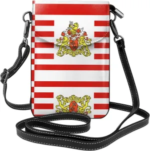 Flag of the Senate of Bremen Lightweight leather crossbody phone bag, women's shoulder bag cell phone wallet, travel bag with credit card slots,