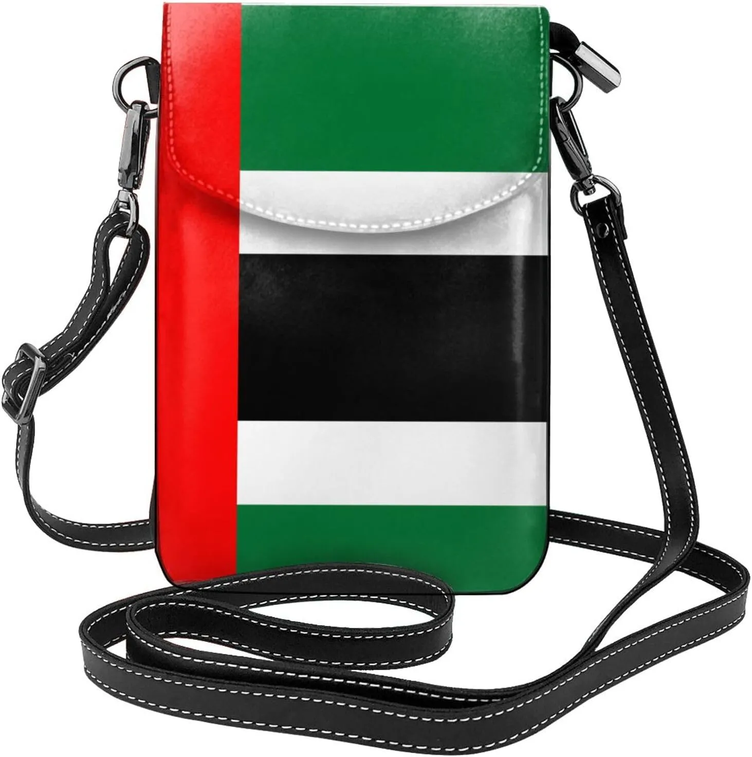 Flag of the United Arab Emirates Roomy Cell Phone Purse Wallet - Versatile Canvas Small Crossbody Purse Bags with Adjustable Leather Strap
