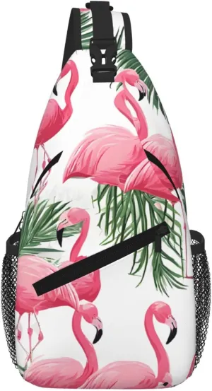 Flamingo Flowers Print Cross Chest Bag Diagonally For Short-Distance Travel And Daily Use