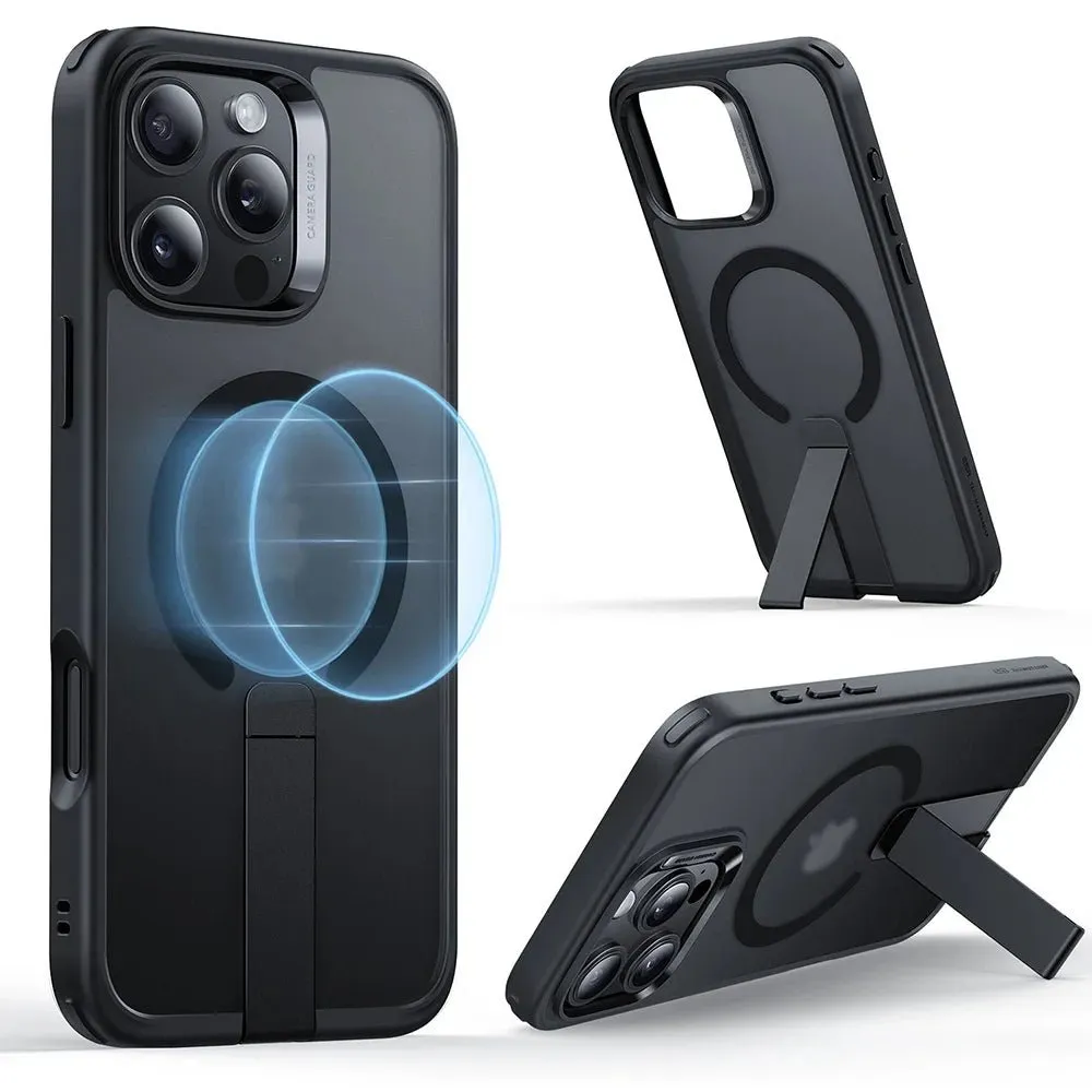 FlickStand HaloLock: Hidden Kickstand MagSafe iPhone Case | Shockproof Corner Airbags