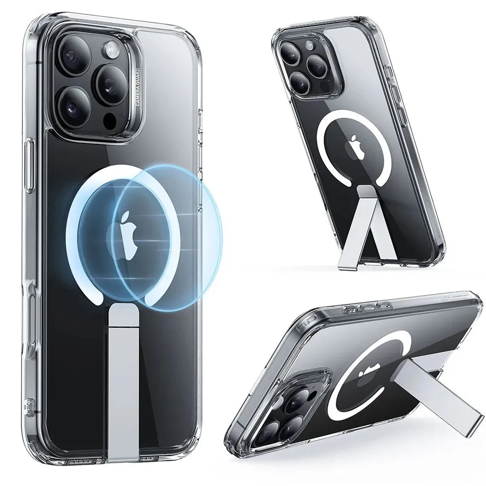 FlickStand HaloLock: Hidden Kickstand MagSafe iPhone Case | Shockproof Corner Airbags