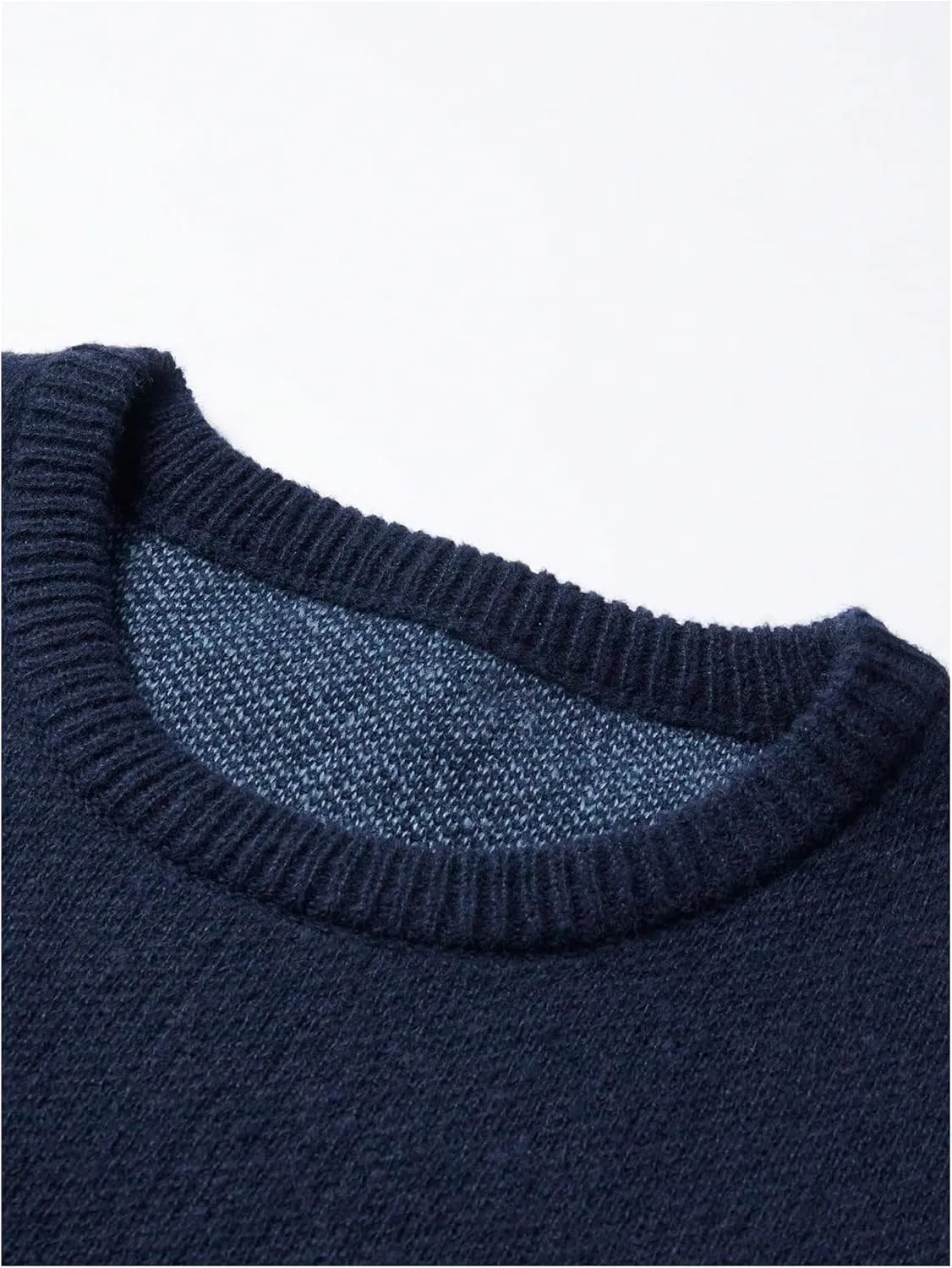 Floerns Men's Letter Print Long Sleeve Knit Wear Crewneck Pullover Sweaters