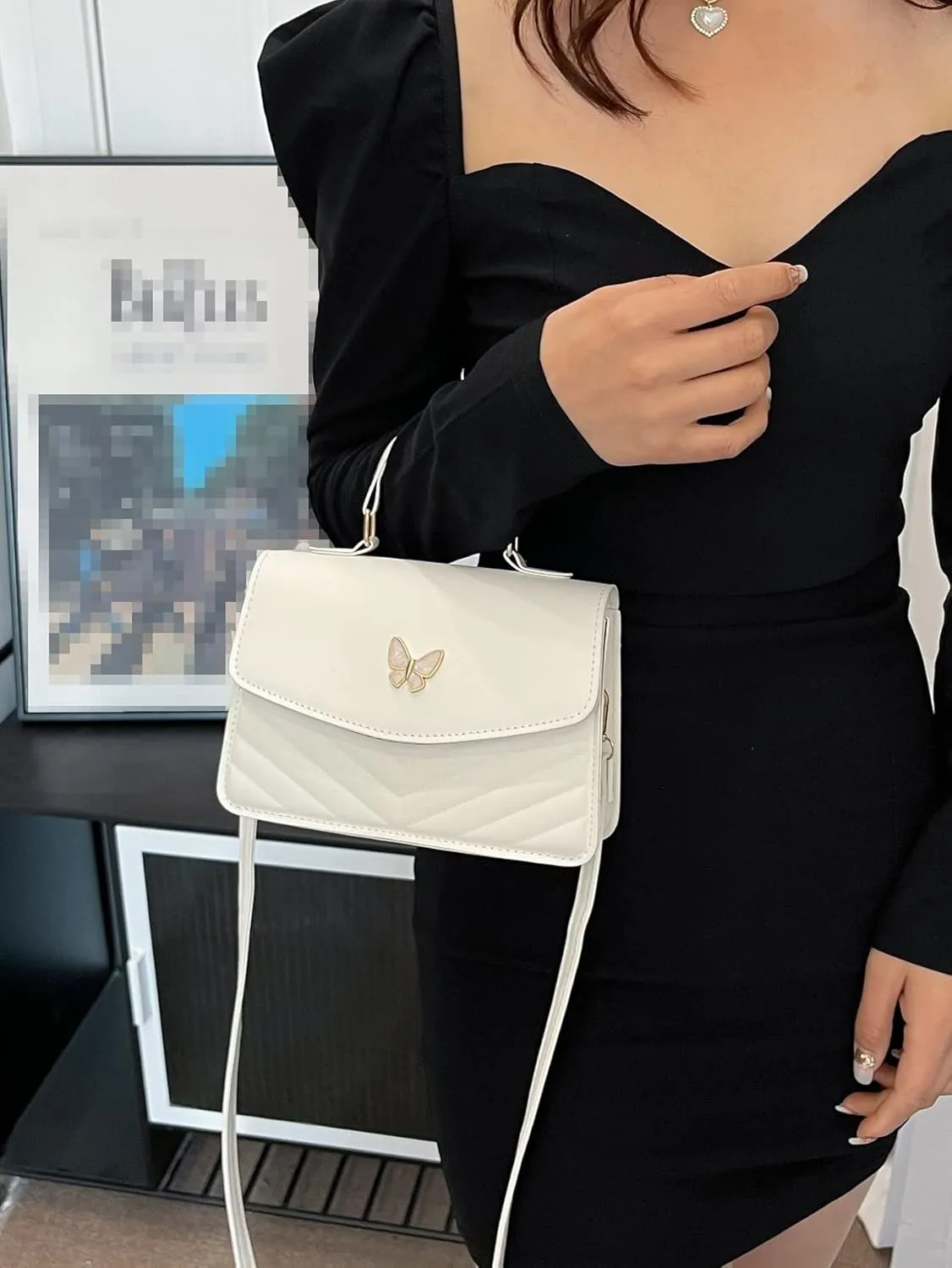 Floerns Women's Small Crossbody Bag Butterfly Leather Cute Clutch Purse Shoulder Bag