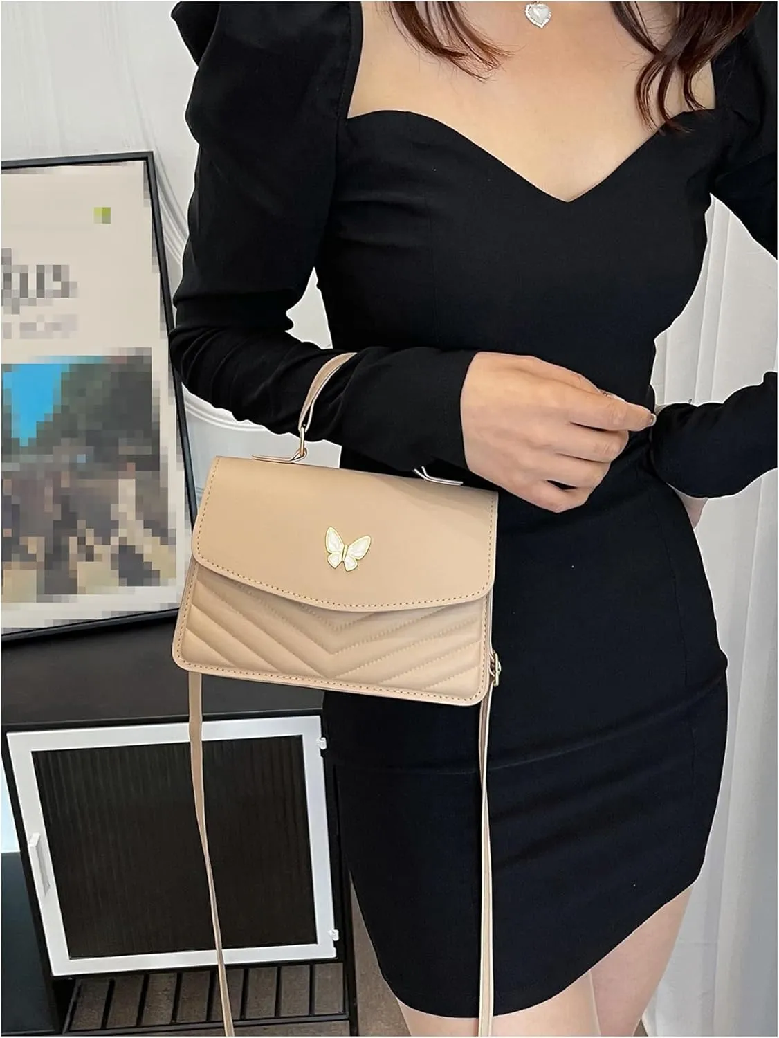 Floerns Women's Small Crossbody Bag Butterfly Leather Cute Clutch Purse Shoulder Bag
