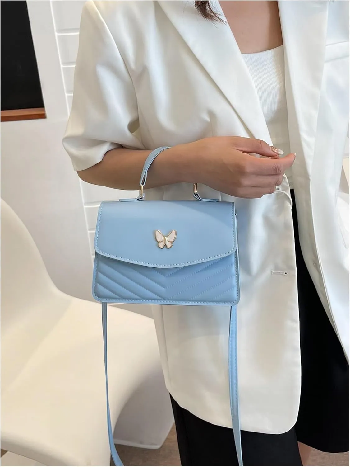 Floerns Women's Small Crossbody Bag Butterfly Leather Cute Clutch Purse Shoulder Bag