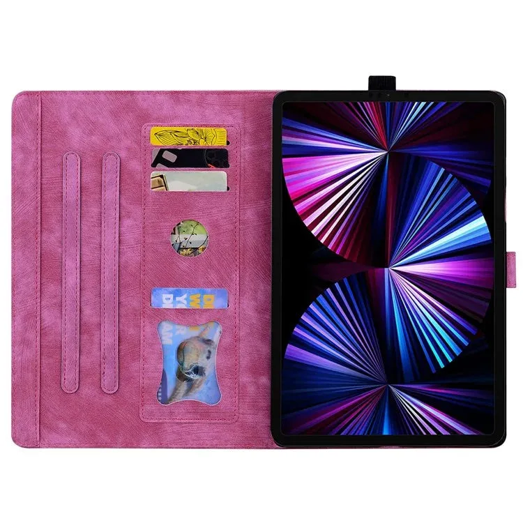 For Honor Pad X8a Case Flip Stand Leather Tablet Cover Cherry Blossom Cat Imprinted