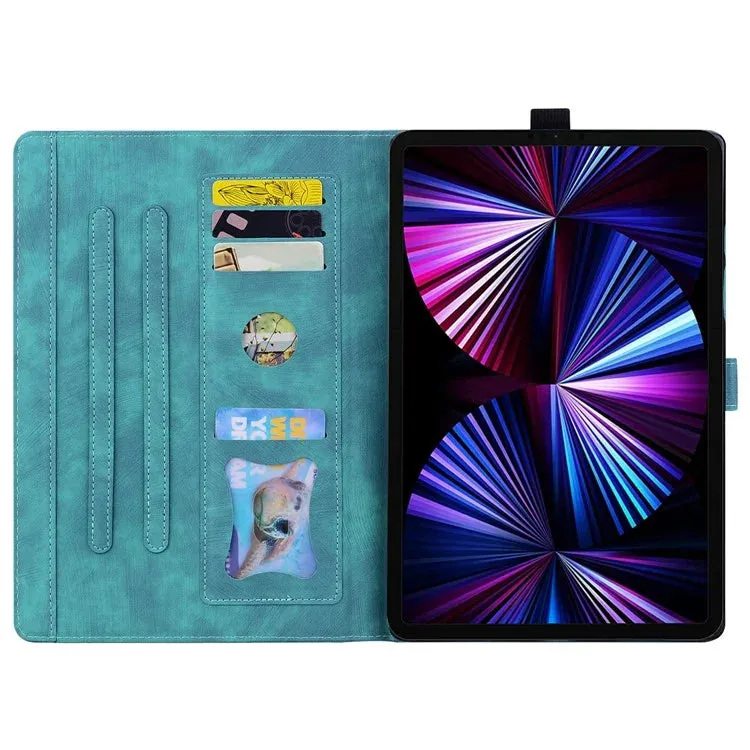 For Honor Pad X8a Case Flip Stand Leather Tablet Cover Cherry Blossom Cat Imprinted