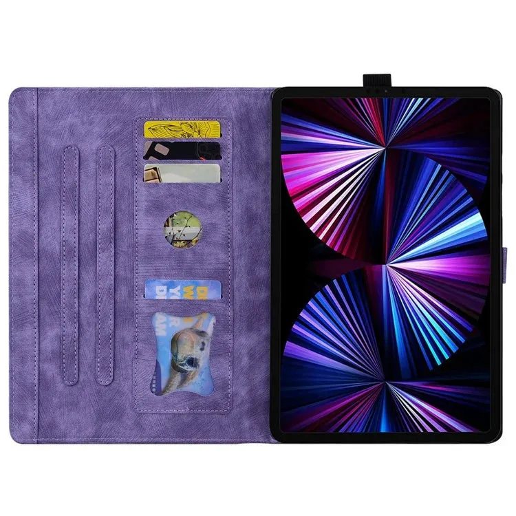 For Honor Pad X8a Case Flip Stand Leather Tablet Cover Cherry Blossom Cat Imprinted