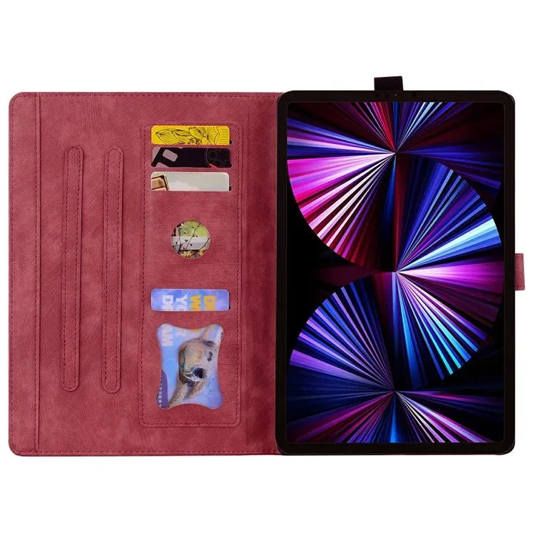 For Honor Pad X8a Case Flip Stand Leather Tablet Cover Cherry Blossom Cat Imprinted