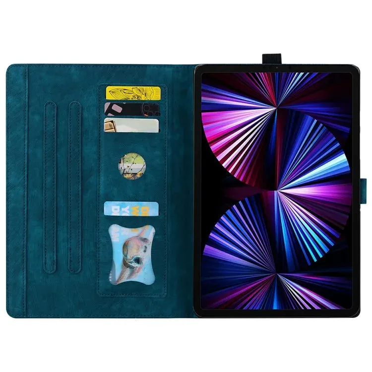 For Honor Pad X8a Case Flip Stand Leather Tablet Cover Cherry Blossom Cat Imprinted