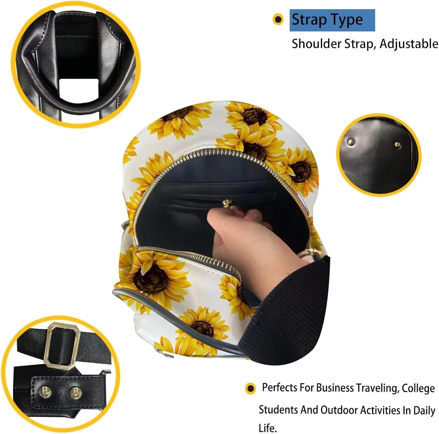 Forchrinse 2Pieces Cute Cat Butterfly Womens Fashion Backpack,Animal Print Leather Backpack Purse and Trifold Wallet Anti Theft Travel Rucksack