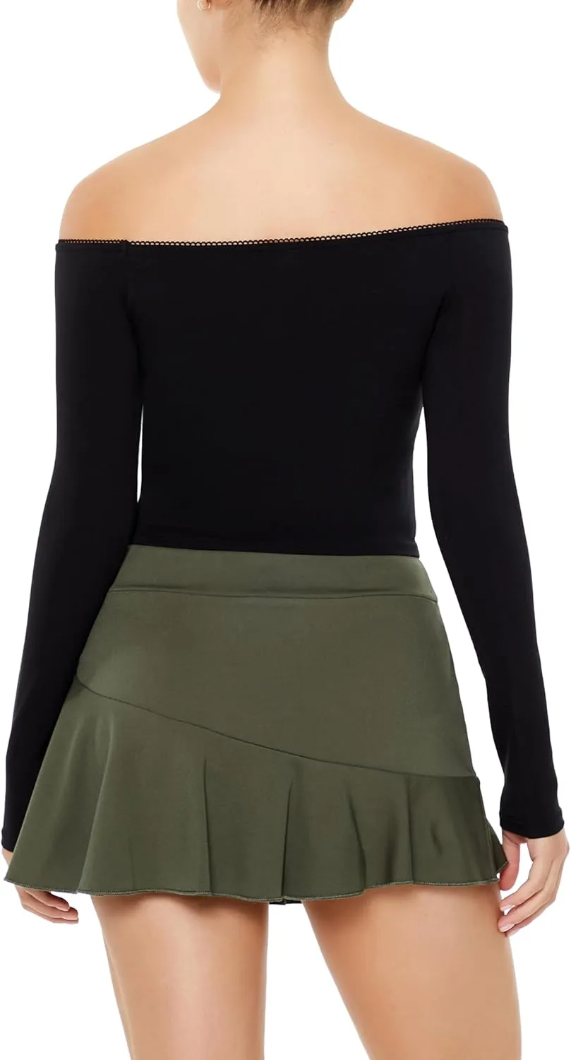 Forever 21 Women's Rosette Off-The-Shoulder Top