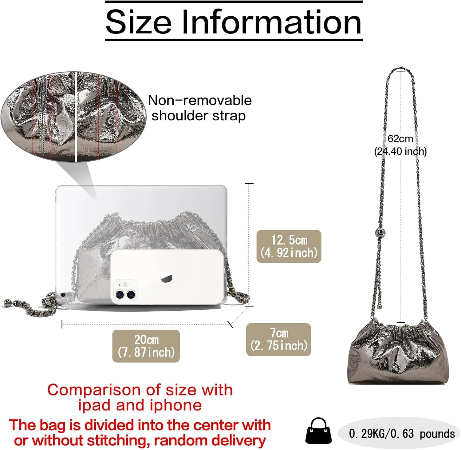 FOXLOVER Mini Size Cell Phone Crossbody Bags for Women Cowhide Leather Trendy Magnetic Closure Purses Chain Straps