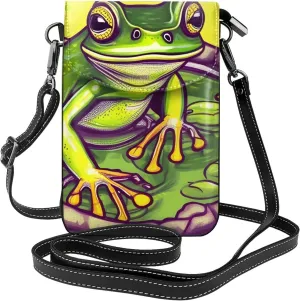 Frog In A Pond Women'S Crossbody Bag, Zipper Phone Wallet, Cute Purse, Shoulder Bag, Detachable Shoulder Strap