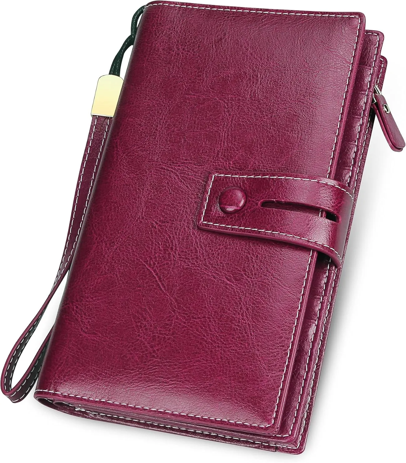 FT FUNTOR Women's Big Fat RFID Blocking Wallet Leather Zip Around Clutch Large Phone Organizer Wristlet