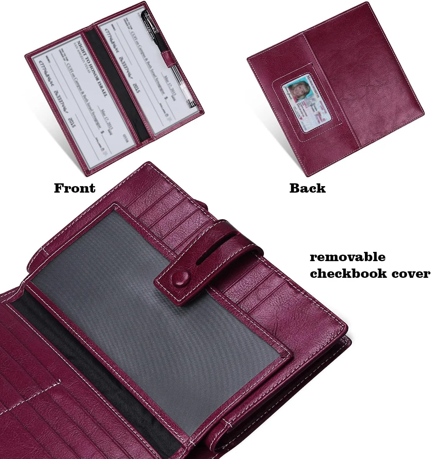 FT FUNTOR Women's Big Fat RFID Blocking Wallet Leather Zip Around Clutch Large Phone Organizer Wristlet