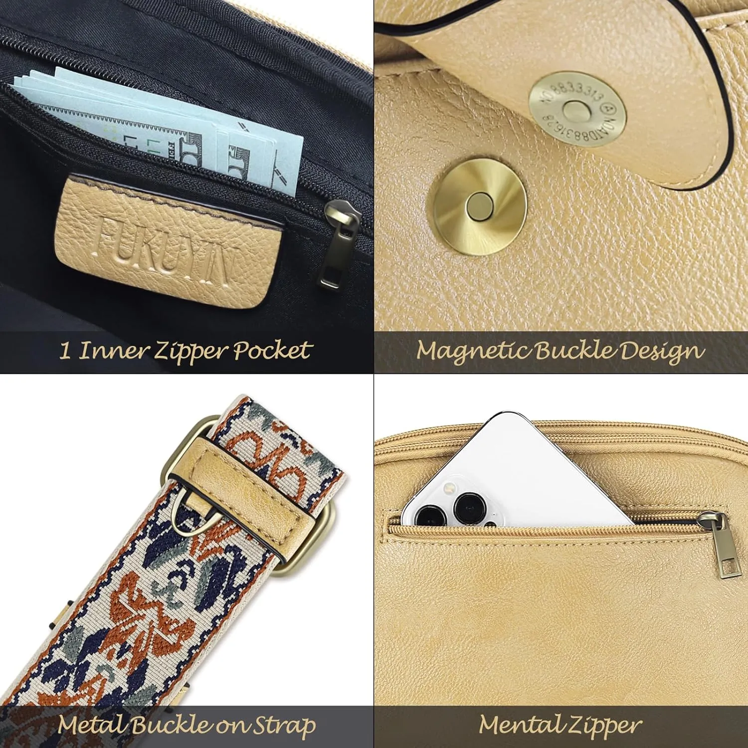 FUKUYIN Small Crossbody Bags for Women Vegan Leather Shoulder Purses Women's Crossbody Handbags