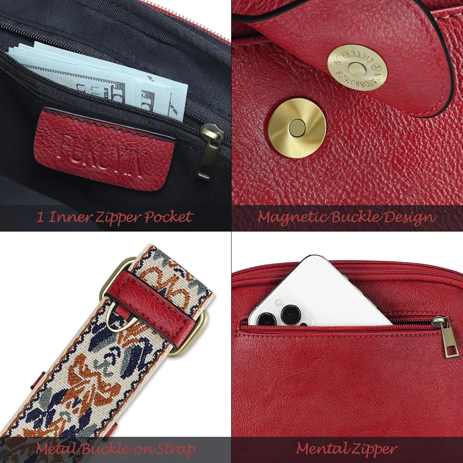 FUKUYIN Small Crossbody Bags for Women Vegan Leather Shoulder Purses Women's Crossbody Handbags