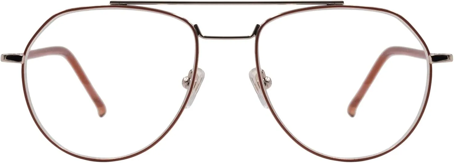 Gabriel   Simone Morty Reading Glasses for Men and Women Aviator Frame, Blue Light Blocking, Scratch-Resistant Lense Case