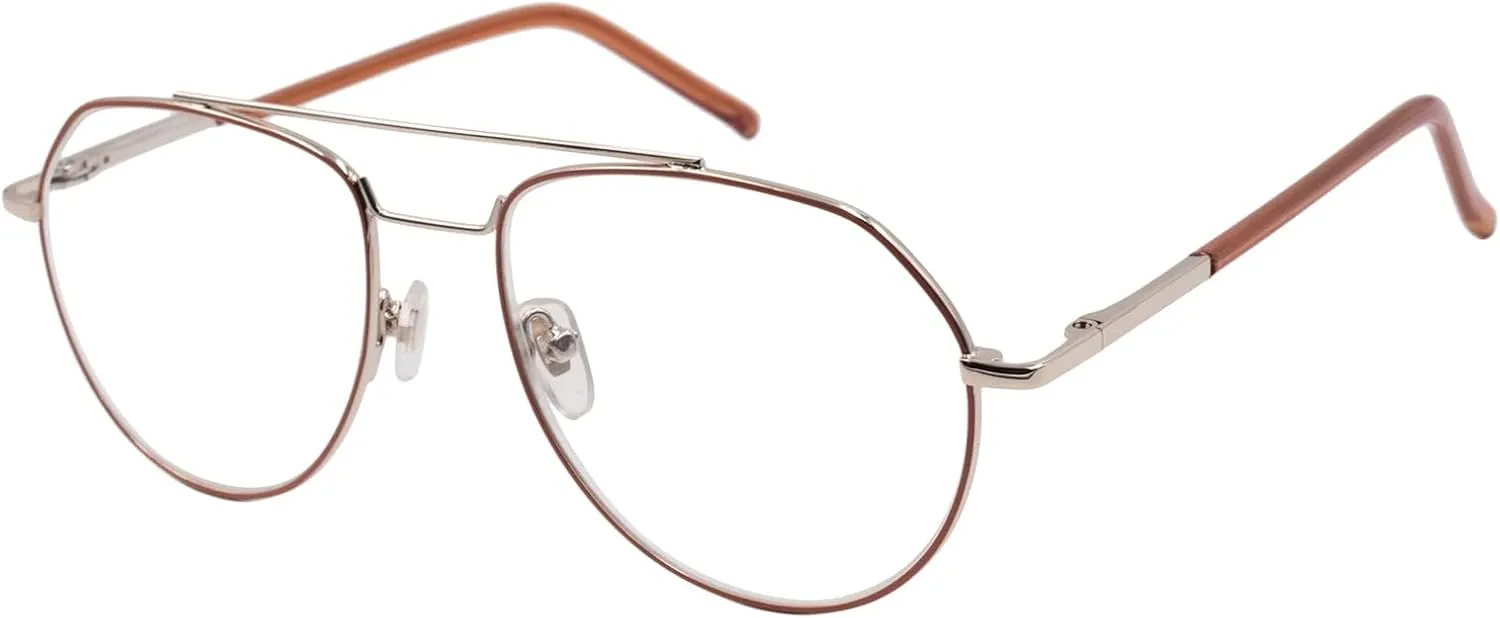 Gabriel   Simone Morty Reading Glasses for Men and Women Aviator Frame, Blue Light Blocking, Scratch-Resistant Lense Case