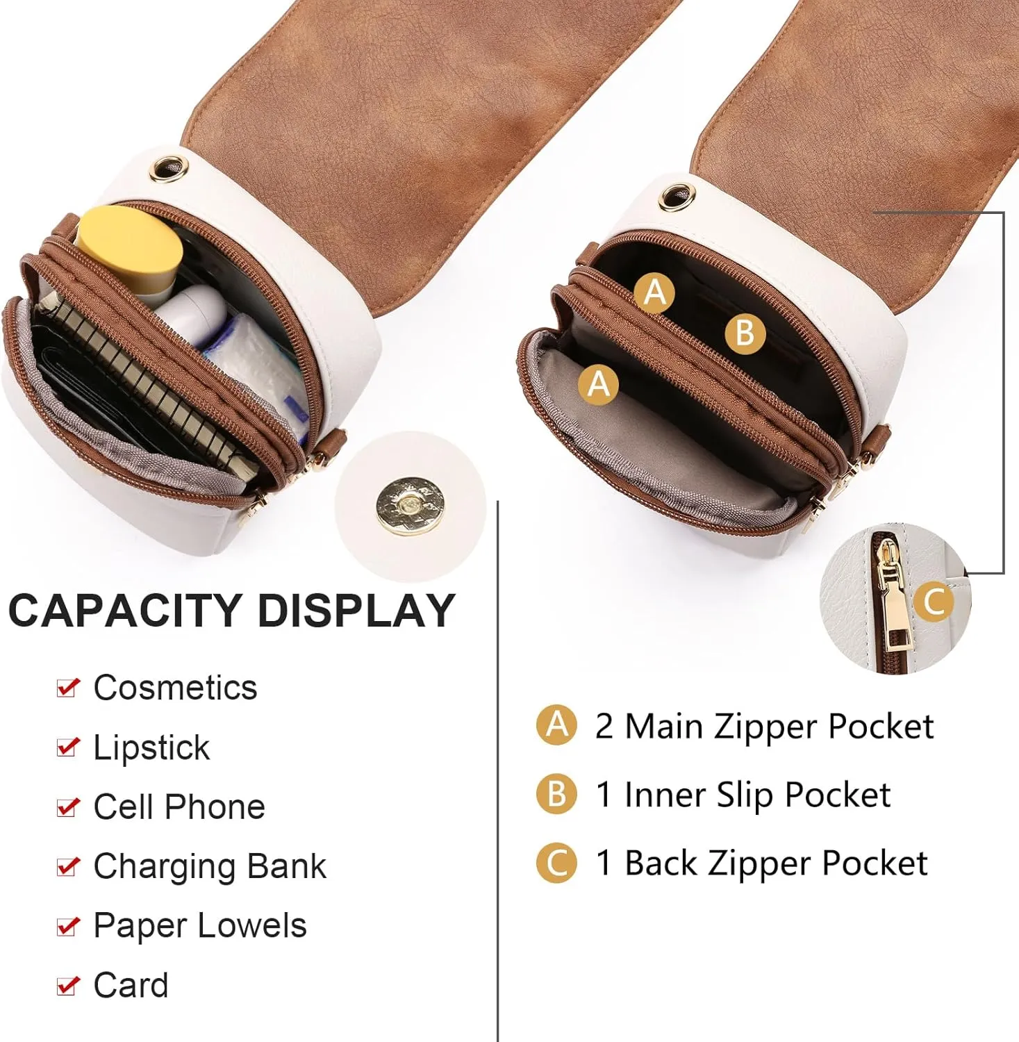 GAEKEAO Small Crossbody Bags for Women Cell Phone Wallet Purses Vegan Leather Handbags
