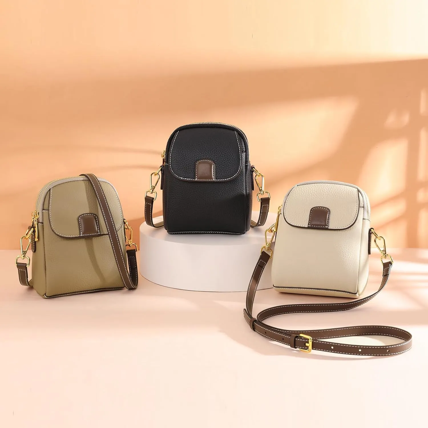 GAEKEAO Small Crossbody Bags for Women Leather Cell Phone Purse Bag Wallet with RFID Blocking Credit Card Slots