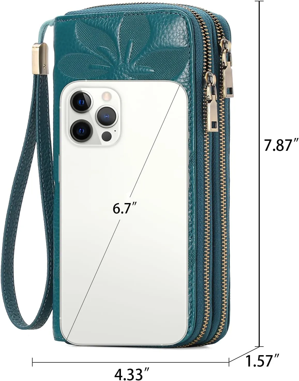 GAEKEAO Wallet for Women Clutch RFID Blocking Leather Wristlet Purse Large Capacity Credit Card Holder with Grip Hand Strap