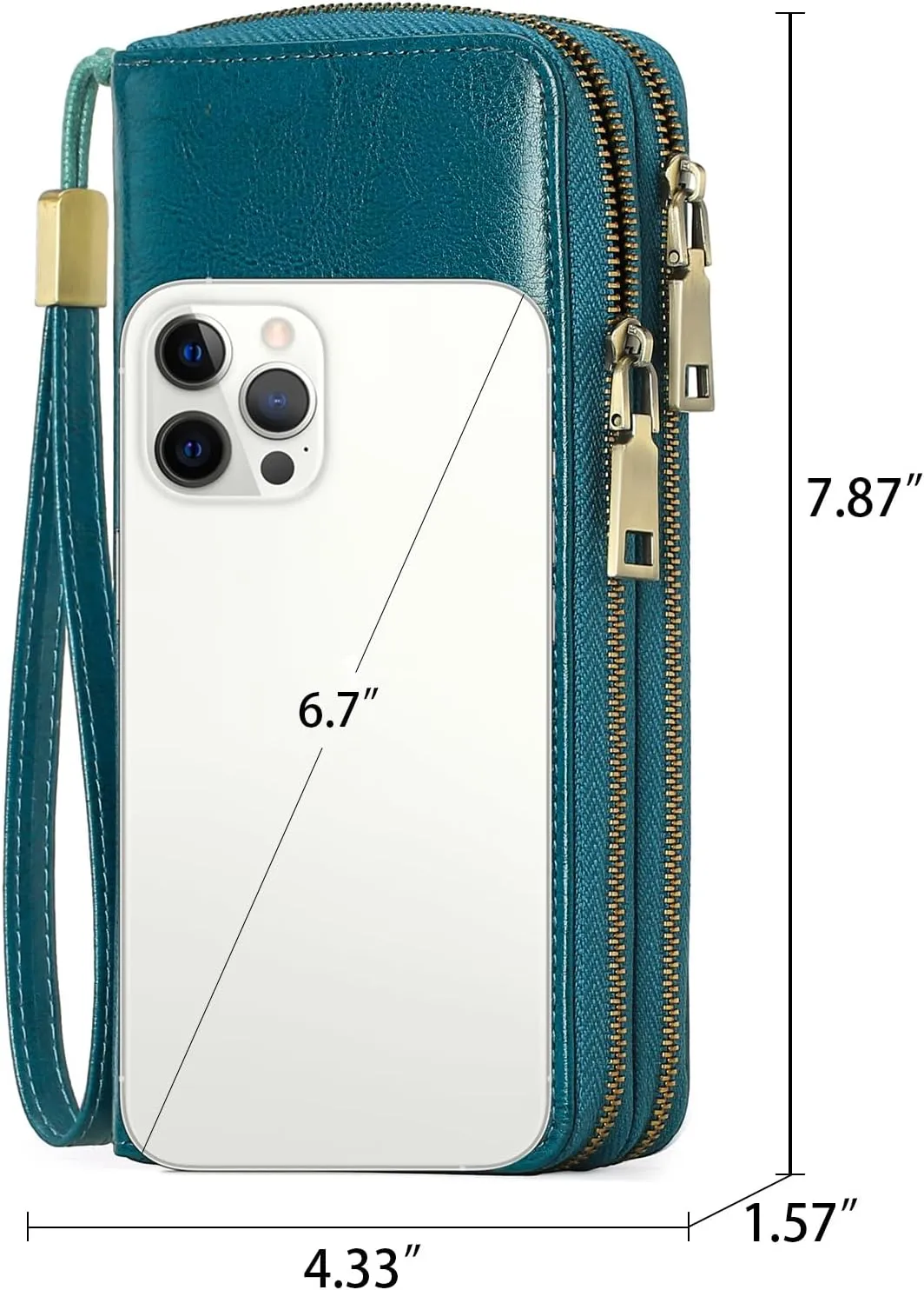 GAEKEAO Wallet for Women Clutch RFID Blocking Wristlet Leather Purse Large Capacity Credit Card Holder with Grip Hand Strap
