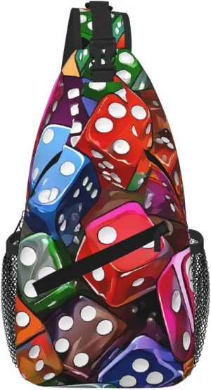 Games Dice Set Print Cross Chest Bag Diagonally For Short-Distance Travel And Daily Use
