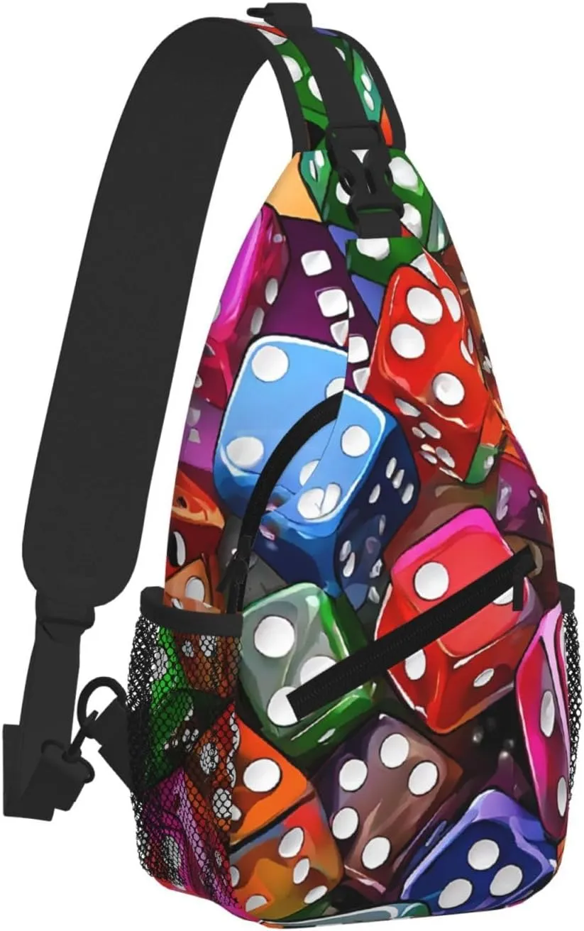 Games Dice Set Print Cross Chest Bag Diagonally For Short-Distance Travel And Daily Use