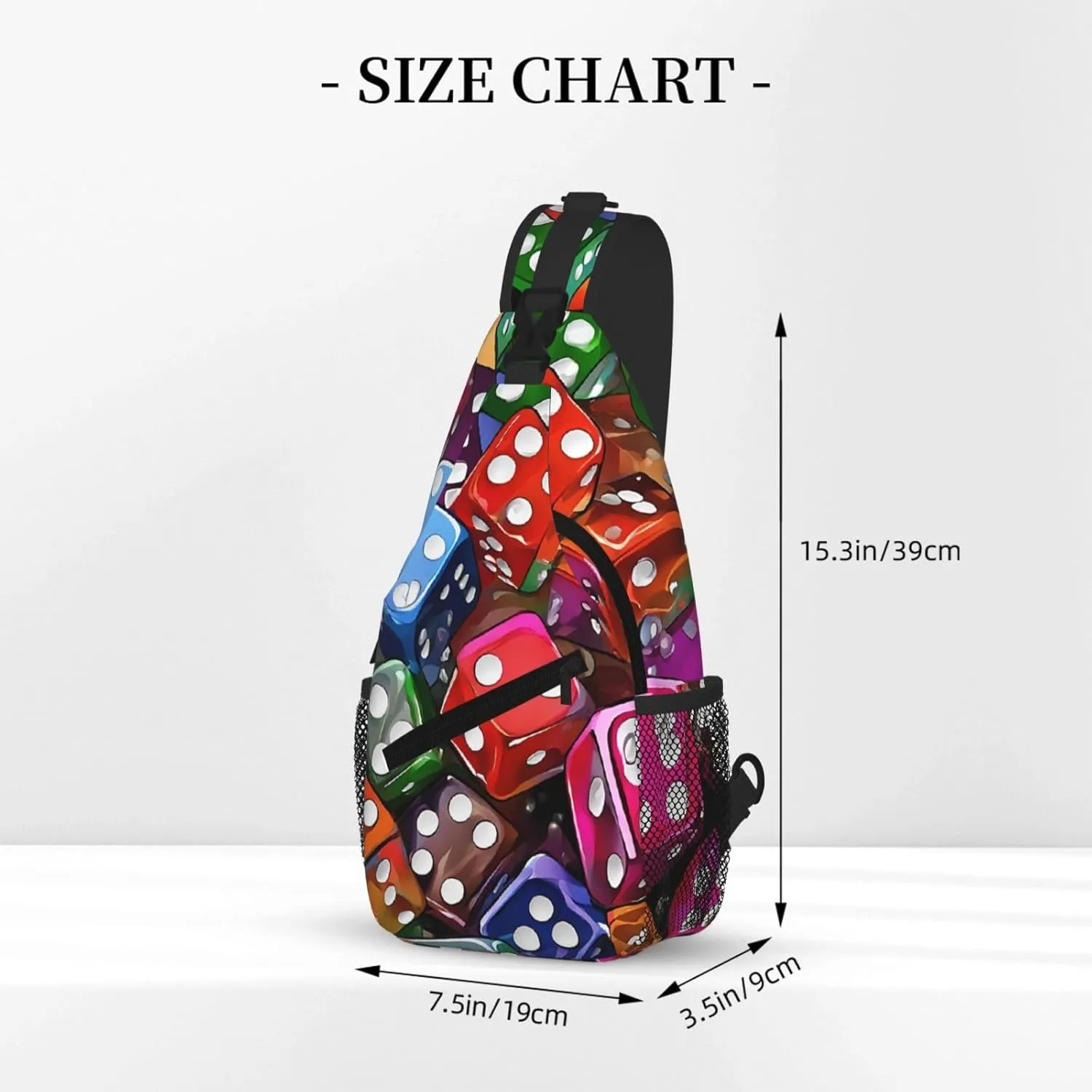 Games Dice Set Print Cross Chest Bag Diagonally For Short-Distance Travel And Daily Use