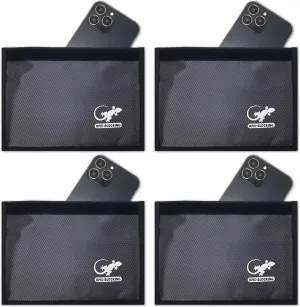 Gecko Travel Tech Faraday Bag Anti-Tracking GPS RFID Car Key Signal Blocker Wallet Shielding Pouch Protective Case for Cell Phone Car Key FOB, Data Privacy, Electronic Device Security (4 PACK - GRAY)