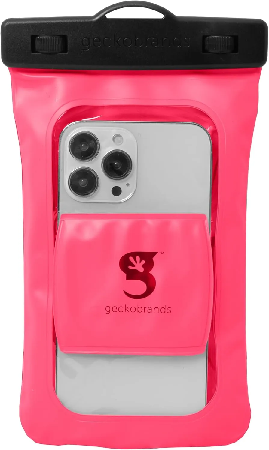 geckobrands Float Phone Dry Bag with Arm Band - Floating Watertight Dry Bag Phone Pouch, Fits Most iPhone and Samsung Galaxy Models Pink