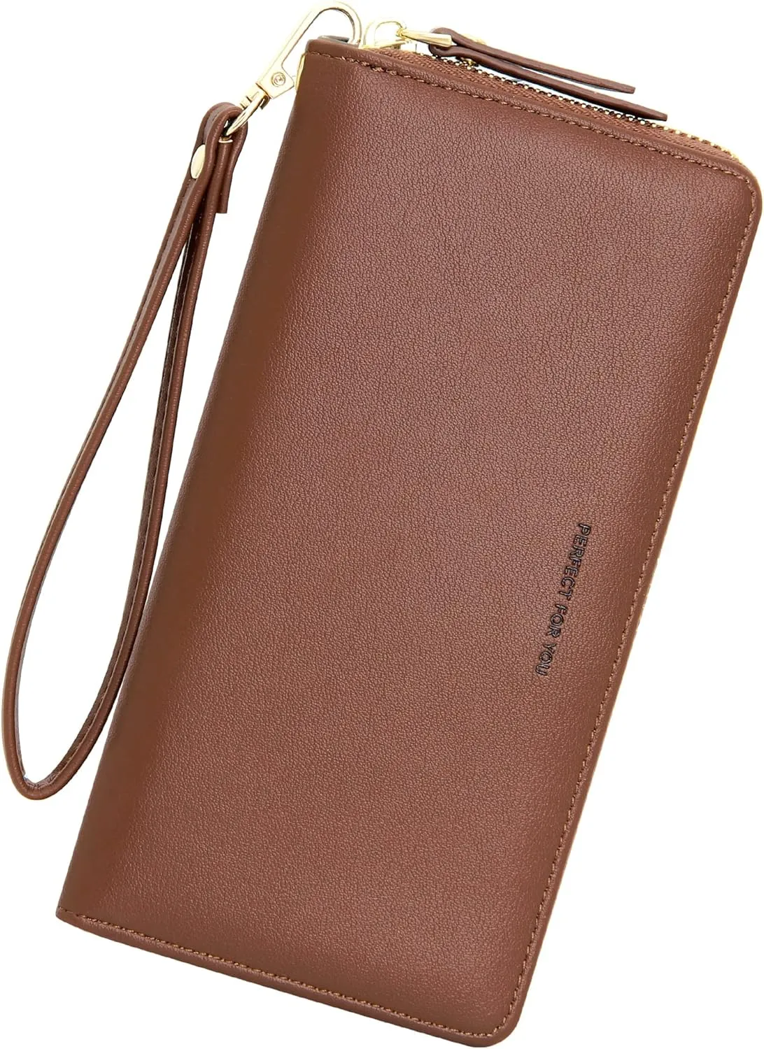 GEEAD Wristlet Wallets for Women PU Leather RFID Blocking Zip Around Long Phone Clutch Wallet