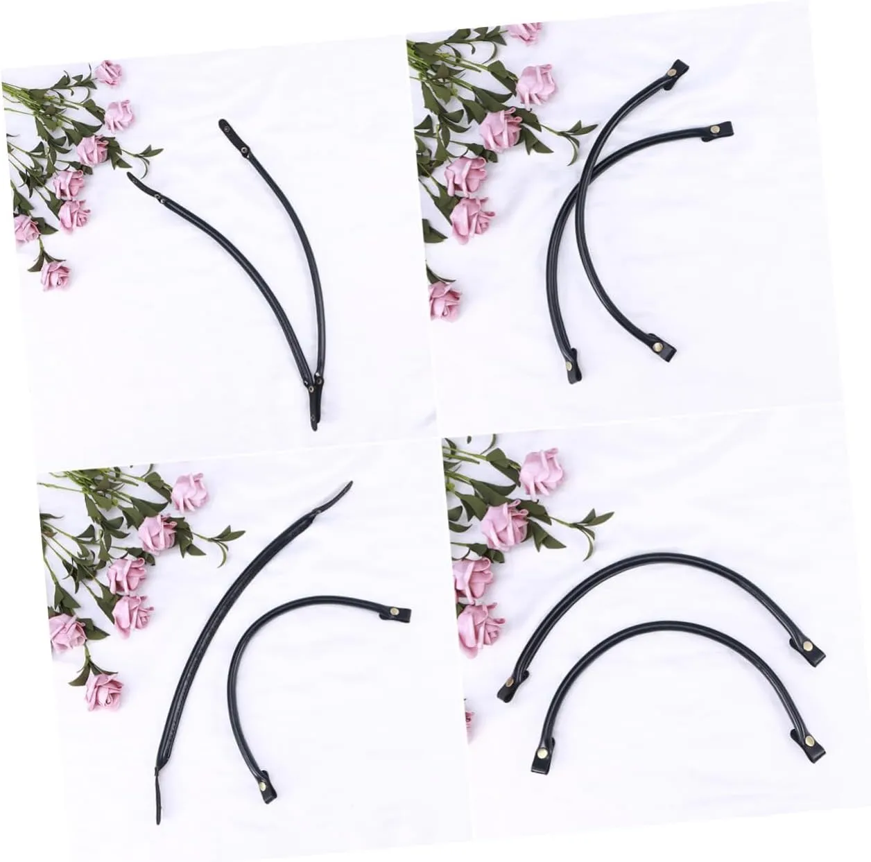 Generic 4pcs Handbag Handle Purse Black Chain Purse Cross Body Purse Black Tote Purse Handbag Chain Handbags Bag Handles Brown Wallet Tote Bag Black Backpack Heat Letters