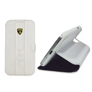Genuine Lamborghini Leather Wallet Case Samsung Galaxy S 4 IV S4 GT-i9500 White