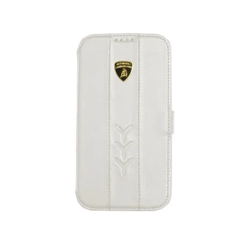 Genuine Lamborghini Leather Wallet Case Samsung Galaxy S 4 IV S4 GT-i9500 White