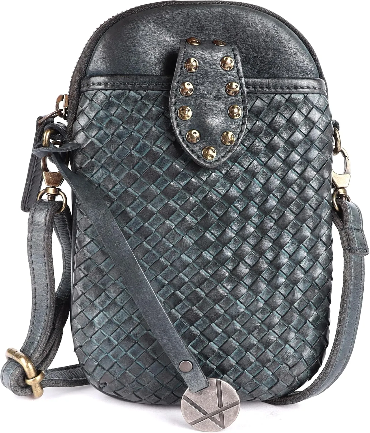 Genuine Leather Small Leather Crossbody Bags For Women Cell Phone Purse With Adjustable & Detachable Strap