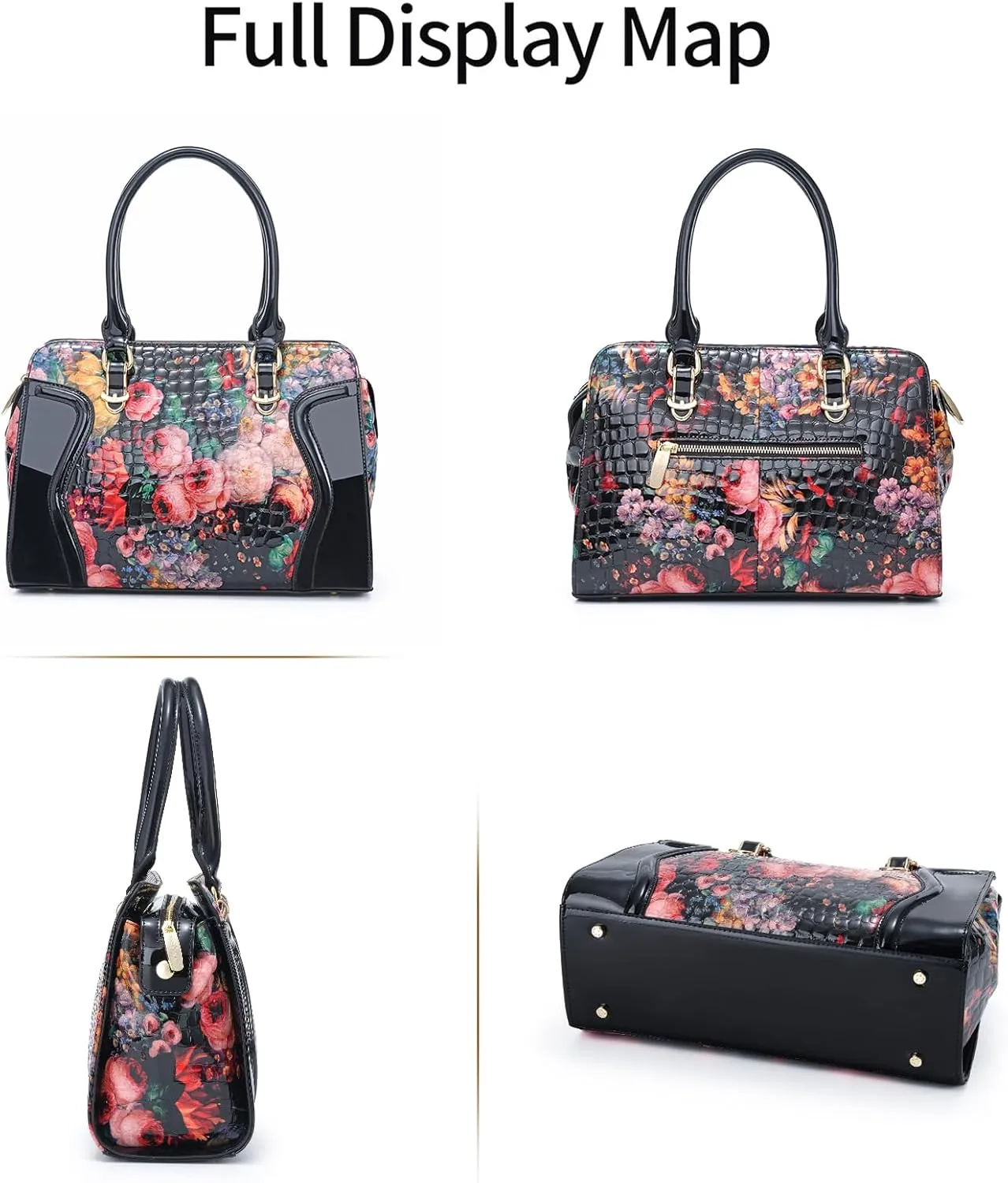 Genuine Leather Tote Bag for Women, Large Womens Crossbody Bag, Black Handbag Leather Purses for Women