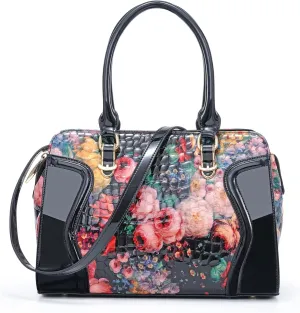 Genuine Leather Tote Bag for Women, Large Womens Crossbody Bag, Black Handbag Leather Purses for Women