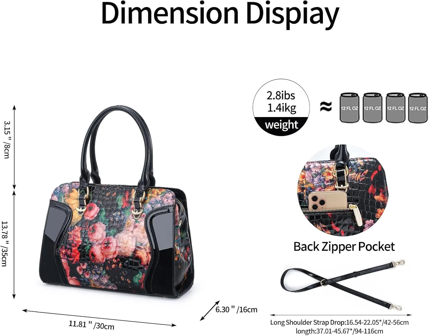 Genuine Leather Tote Bag for Women, Large Womens Crossbody Bag, Black Handbag Leather Purses for Women
