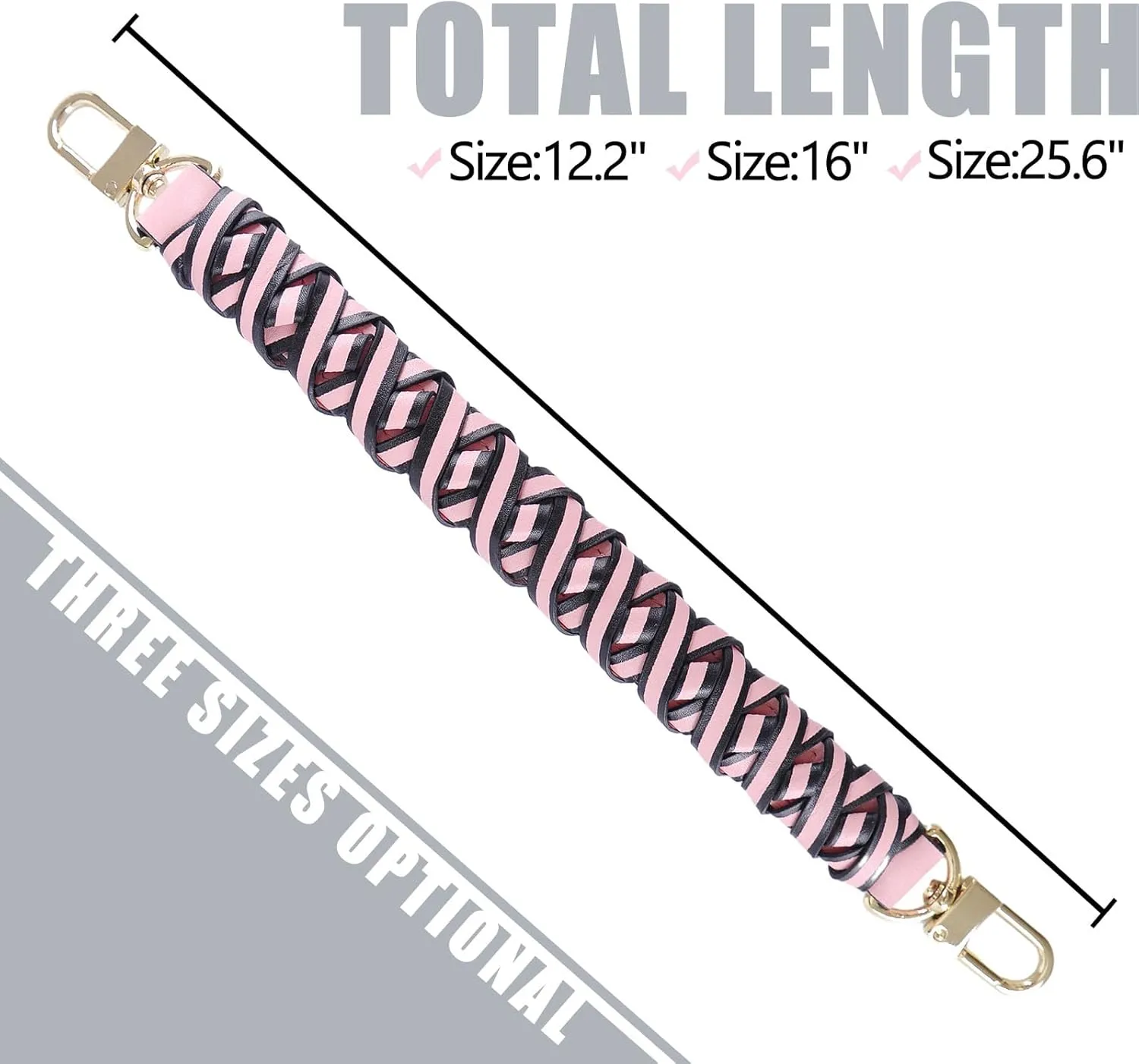 Genuine Vachetta Leather Braided Handle Compatible for Beaubourg Hobo Top Handle Neonoe Strap (12.2" L, Pink)