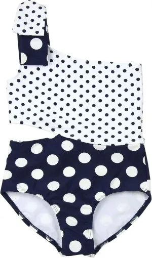 Girls' Bathing Beauty One-Shoulder Swimsuit, Sizes 4-12