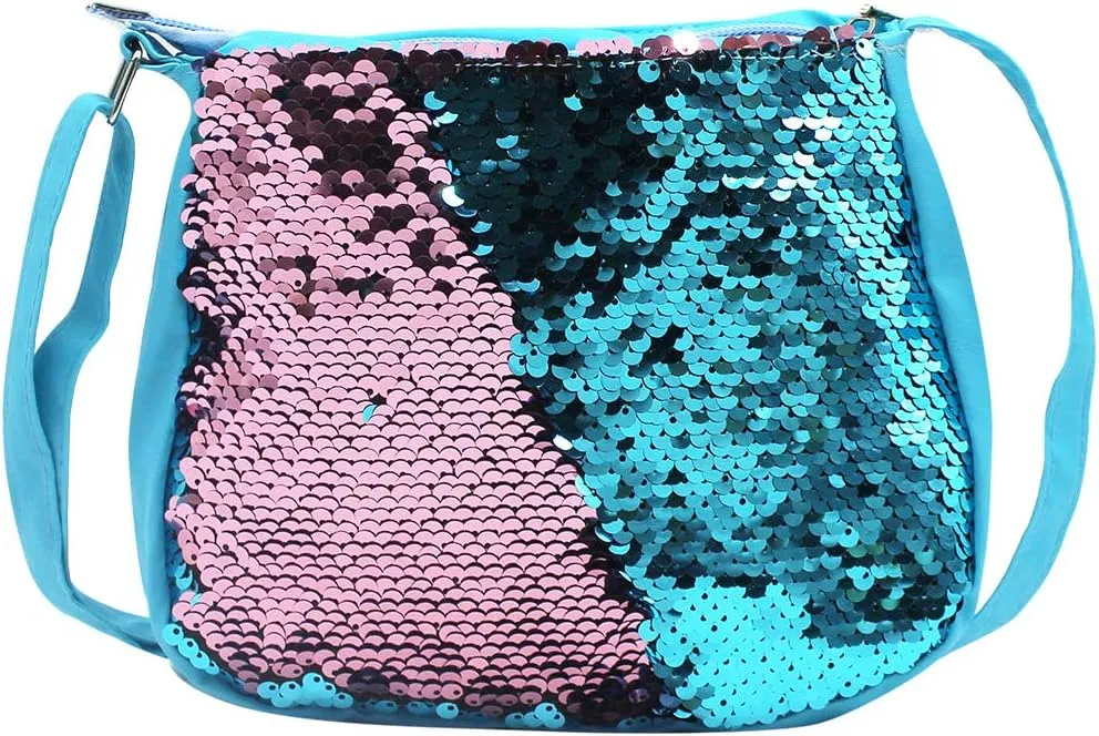 Girls Crossbody Purse for Kids Sparkle Flip Sequin Small Bling Cute Purses Zippered Glitters Shoulder Bag