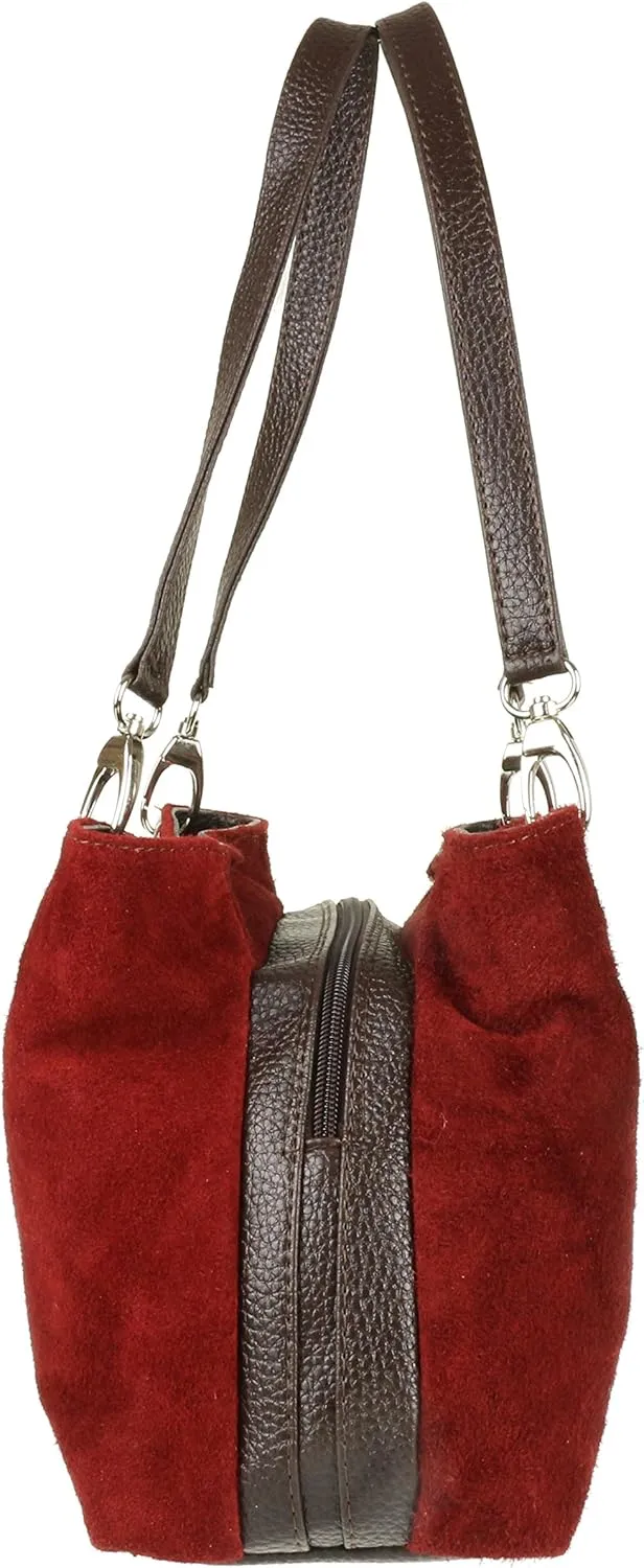 Girly HandBags Womens Italian Suede Leather Shoulder Bag