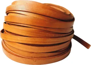 Glory Qin 5 Yards 10mmx2mm Genuine Cow Hide Flat Leather Strip, 10mm Wide Real Leather Craft for Jewelry Making LeatherRush (Natural)
