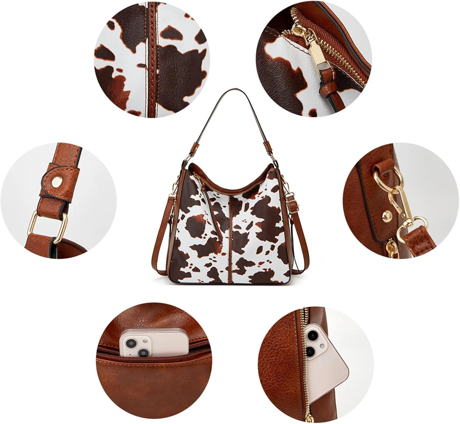 GOIACII Leather Tote Bag for Women - Shoulder Bag with Top Handle