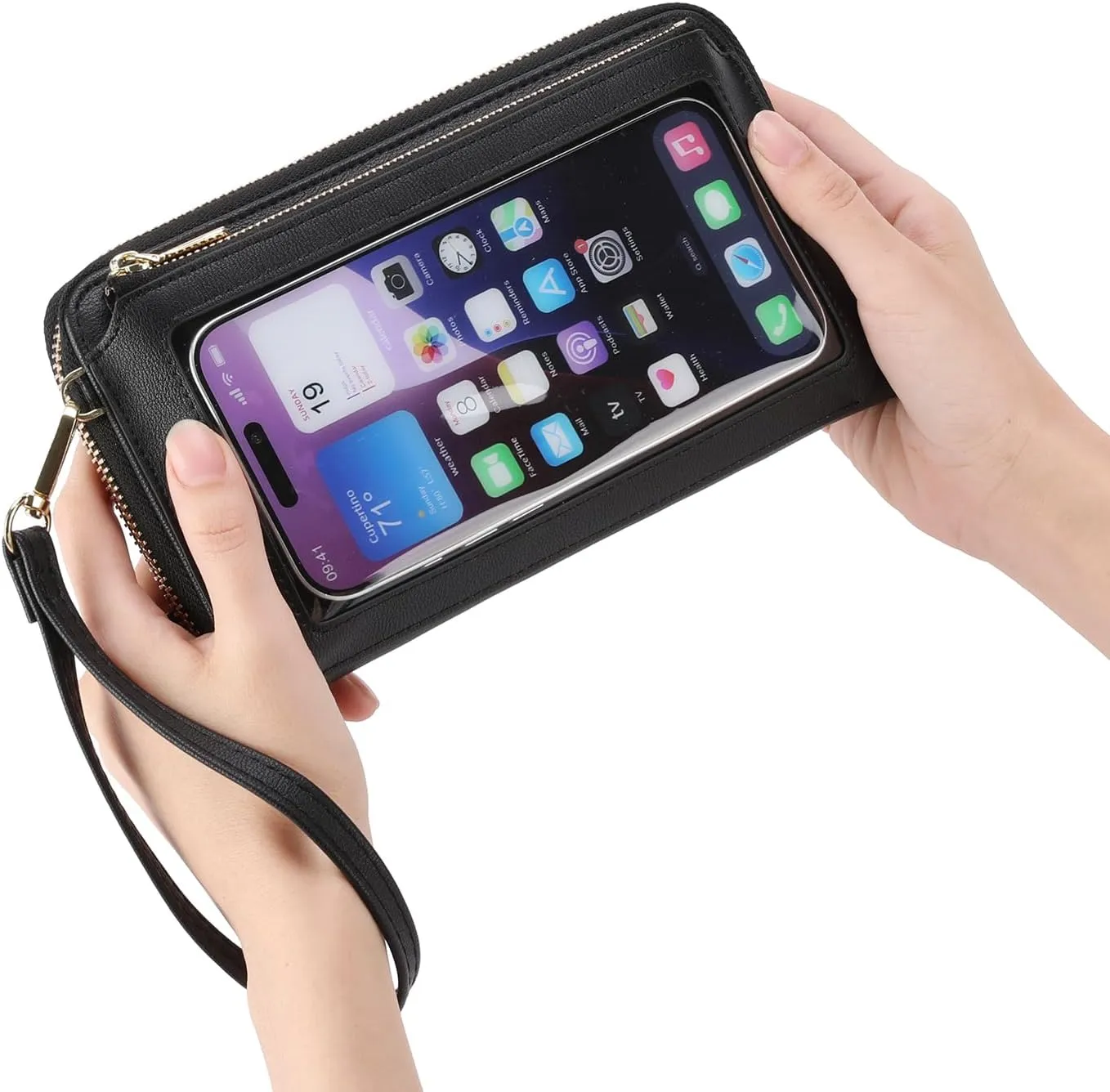GOIACII Phone Purse Crossbody Bags for Women Small Travel Wallet Touch Screen RFID Blocking
