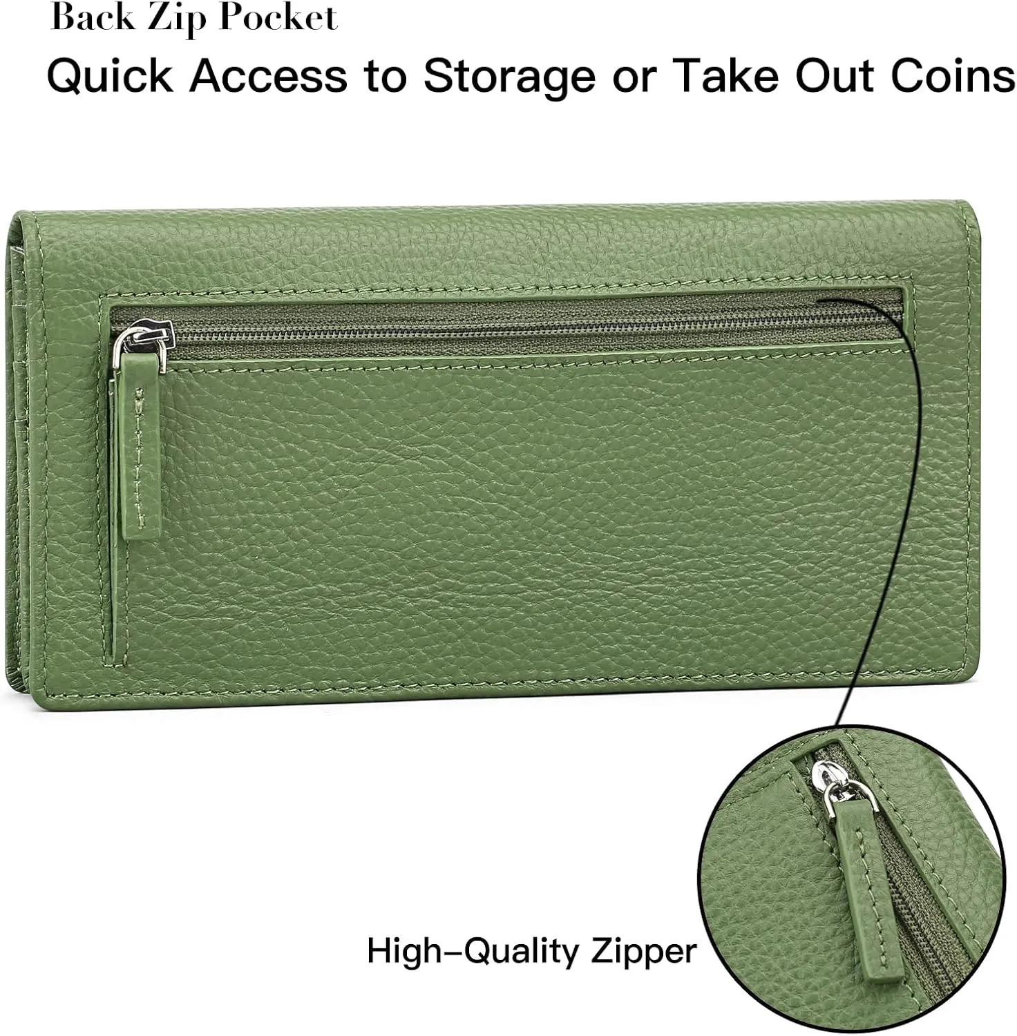 GOIACII Wallets for Women RFID Blocking Ultra Slim Real Leather Credit Card Holder Clutch