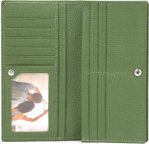 GOIACII Wallets for Women RFID Blocking Ultra Slim Real Leather Credit Card Holder Clutch